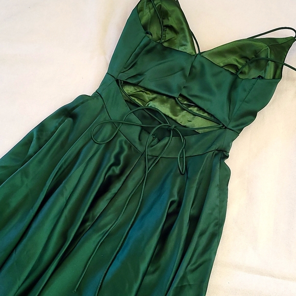 Leena For Mac Duggal Strappy Back Satin Gown. $338 - Picture 11 of 15